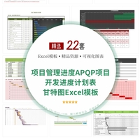 22份项目管理进度APQP项目开发进度计划表甘特图Excel模板
